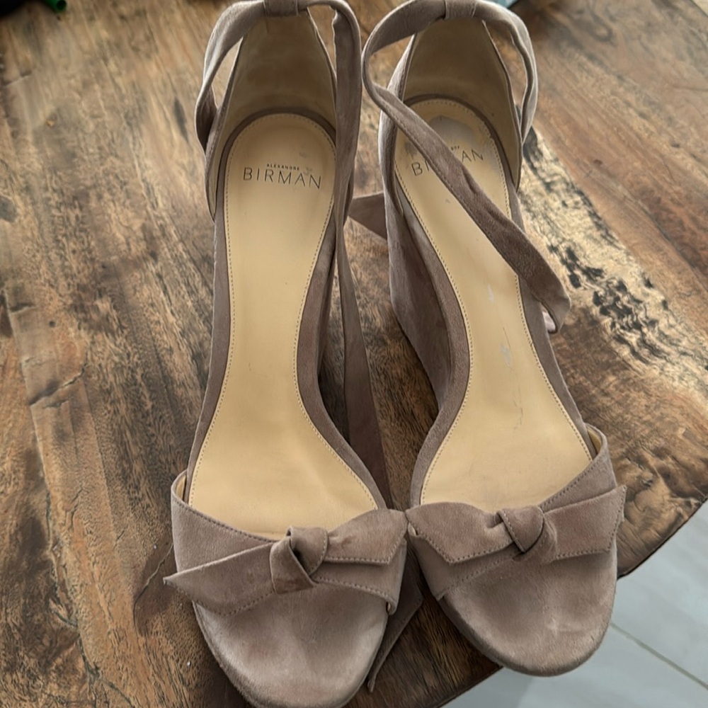 Alexandre Birman Clarita Platform Wedge Sandal nude size 40